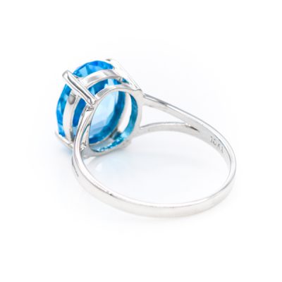 10K White Gold Oval Cut Swiss Blue Topaz Women's Ring [OECR1001-12]