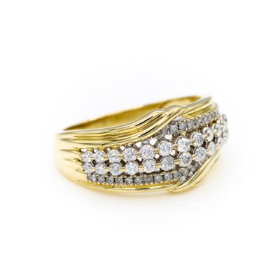 10K Yellow Gold 0.50TW I1 to I2 H to I Diamond Band Ring [OECR1003-12]