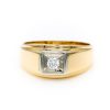 10K Yellow Gold 0.17CT VS2 F to G Round Diamond Men's Signet Ring [OECR1006-12]