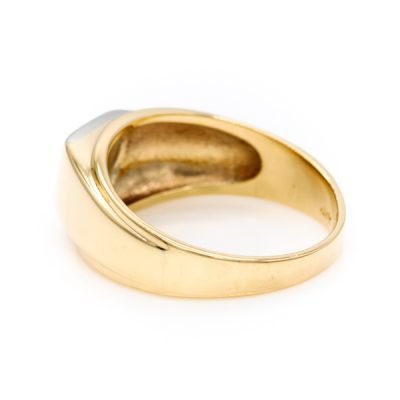 10K Yellow Gold 0.17CT VS2 F to G Round Diamond Men's Signet Ring [OECR1006-12]