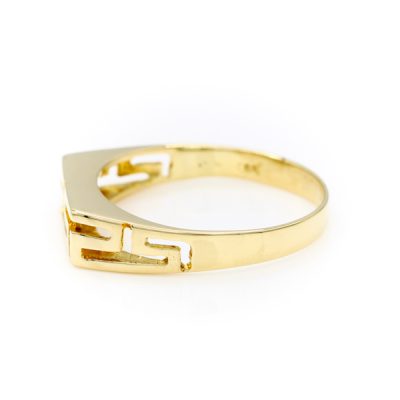 14K Yellow Gold Men's Greek Key Ring [OECR1007-12]