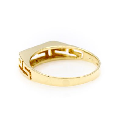 14K Yellow Gold Men's Greek Key Ring [OECR1007-12]