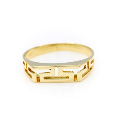 14K Yellow Gold Men's Greek Key Ring [OECR1007-12]