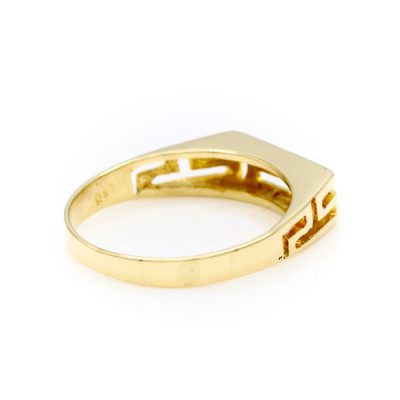 14K Yellow Gold Men's Greek Key Ring [OECR1007-12]