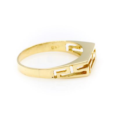 14K Yellow Gold Men's Greek Key Ring [OECR1007-12]