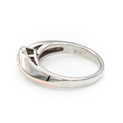 14K Two-Tone Gold 0.20CT I1 to I2 G to H Round Briliant Diamond Women's White Rose Ring [OECR1009-12]