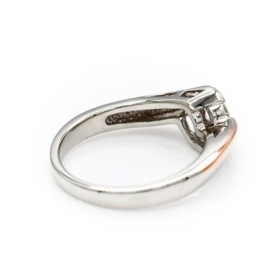 14K Two-Tone Gold 0.20CT I1 to I2 G to H Round Briliant Diamond Women's White Rose Ring [OECR1009-12]