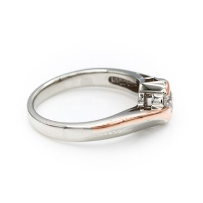 14K Two-Tone Gold 0.20CT I1 to I2 G to H Round Briliant Diamond Women's White Rose Ring [OECR1009-12]