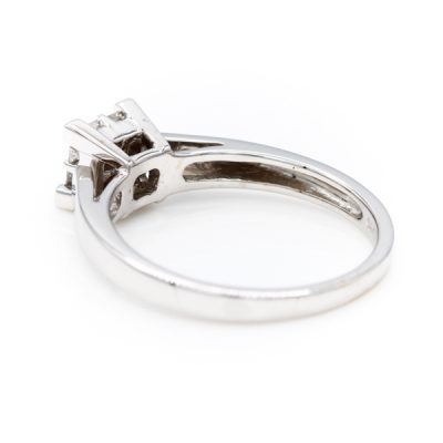 14K White Gold 0.40TW SI2 G to H Princess Cut Diamond Ring [OECR1010-12]
