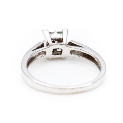 14K White Gold 0.40TW SI2 G to H Princess Cut Diamond Ring [OECR1010-12]