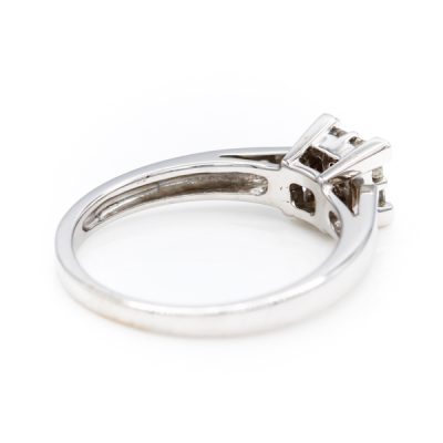 14K White Gold 0.40TW SI2 G to H Princess Cut Diamond Ring [OECR1010-12]