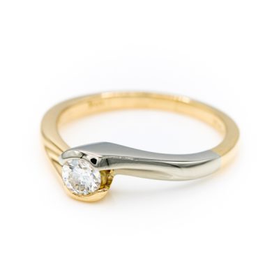 14K Two-Tone Gold 0.31CT VS2 H Diamond Ring [OECR1013-12]