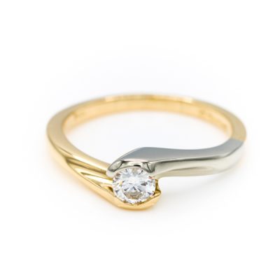 14K Two-Tone Gold 0.31CT VS2 H Diamond Ring [OECR1013-12]