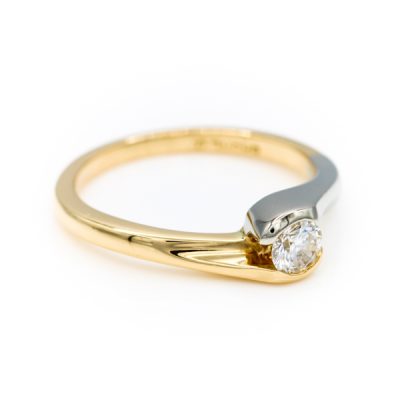 14K Two-Tone Gold 0.31CT VS2 H Diamond Ring [OECR1013-12]