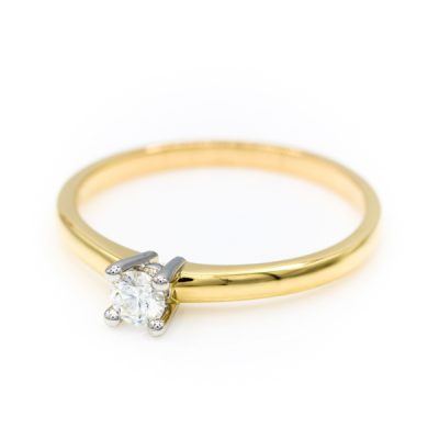 18K Two-Tone Gold 0.20CT VS1 H Diamond Women's Ring [OECR1014-12]
