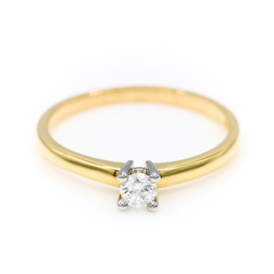 18K Two-Tone Gold 0.20CT VS1 H Diamond Women's Ring [OECR1014-12]