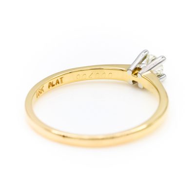 18K Two-Tone Gold 0.20CT VS1 H Diamond Women's Ring [OECR1014-12]