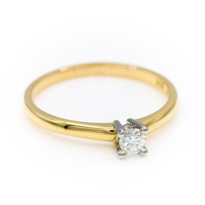 18K Two-Tone Gold 0.20CT VS1 H Diamond Women's Ring [OECR1014-12]
