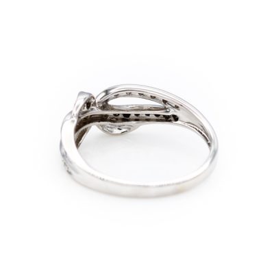 10K White Gold 0.25TW I1 to I2 H to I Black & White Diamond Band Ring [OECR1015-12]