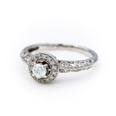 14K White Gold 0.17CT VS2 H Diamond Women's Ring | 0.23TW I1 H Diamonds [OECR1018-12]