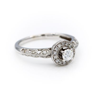 14K White Gold 0.17CT VS2 H Diamond Women's Ring | 0.23TW I1 H Diamonds [OECR1018-12]