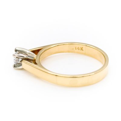 14K Yellow Gold 0.12CT I1 H Oval Cabochon Diamond Women's Ring [OECR1023-12]