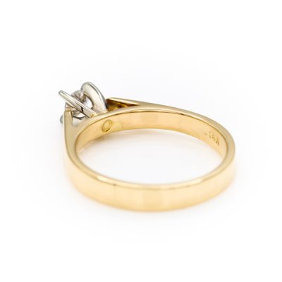 14K Yellow Gold 0.12CT I1 H Oval Cabochon Diamond Women's Ring [OECR1023-12]