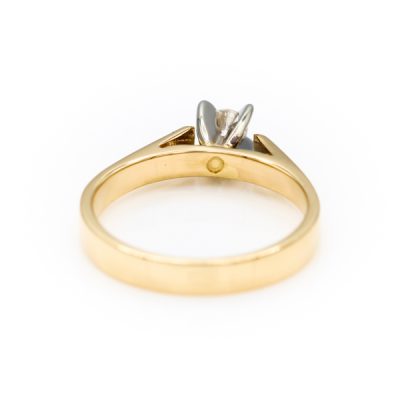 14K Yellow Gold 0.12CT I1 H Oval Cabochon Diamond Women's Ring [OECR1023-12]