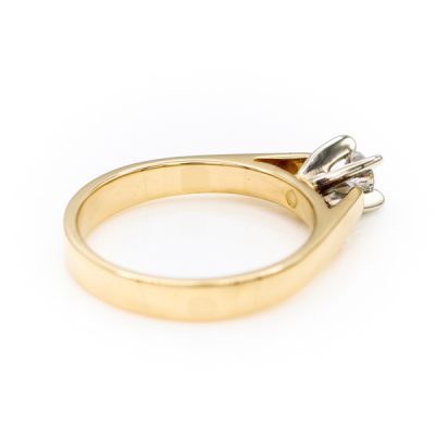 14K Yellow Gold 0.12CT I1 H Oval Cabochon Diamond Women's Ring [OECR1023-12]