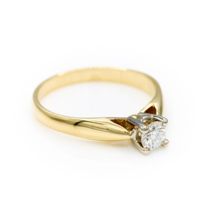 14K Two-Tone Gold 0.25CT SI2 H Diamond Women's Ring [OECR1025-12]