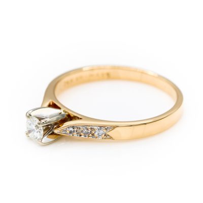 14K Two-Tone Gold 0.19CT VS1 H Diamond Women's Ring | 0.06TW Diamonds [OECR1026-12]
