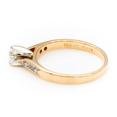 14K Two-Tone Gold 0.19CT VS1 H Diamond Women's Ring | 0.06TW Diamonds [OECR1026-12]
