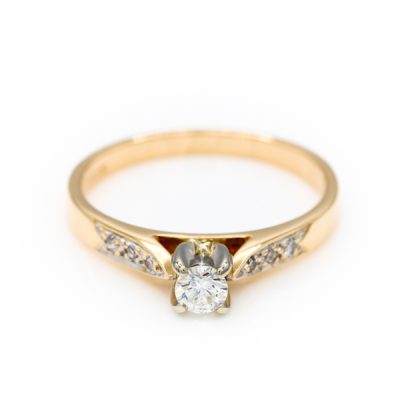 14K Two-Tone Gold 0.19CT VS1 H Diamond Women's Ring | 0.06TW Diamonds [OECR1026-12]