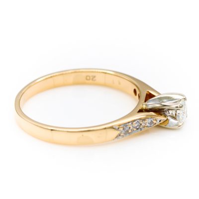 14K Two-Tone Gold 0.19CT VS1 H Diamond Women's Ring | 0.06TW Diamonds [OECR1026-12]