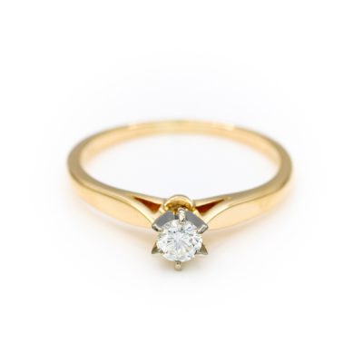 14K Two-Tone Gold 0.20CT VS1 H Diamond Women's Ring [OECR1027-12]