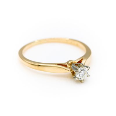 14K Two-Tone Gold 0.20CT VS1 H Diamond Women's Ring [OECR1027-12]