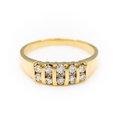14K Yellow Gold 0.66TW I1 G to H Diamond Women's Diamond Band Ring [OECR1028-12]