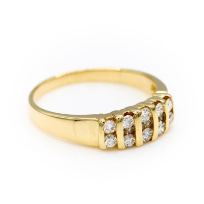 14K Yellow Gold 0.66TW I1 G to H Diamond Women's Diamond Band Ring [OECR1028-12]