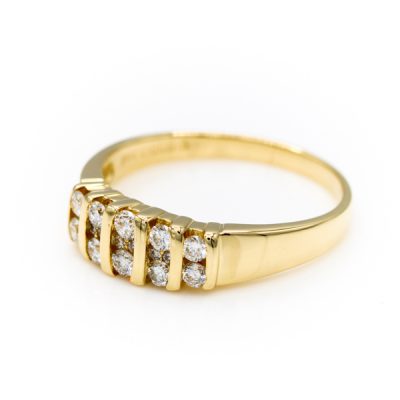 14K Yellow Gold 0.66TW I1 G to H Diamond Women's Diamond Band Ring [OECR1028-12]