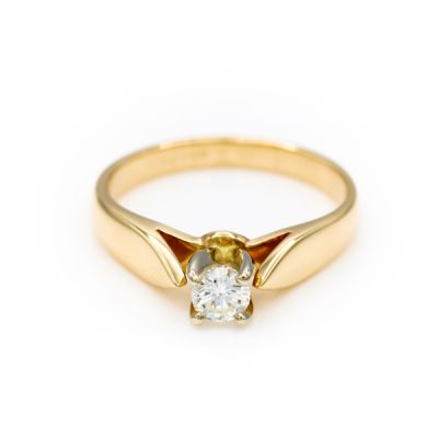 14K Two-Tone Gold 0.25CT VS1 H Diamond Women's Ring [OECR1029-12]