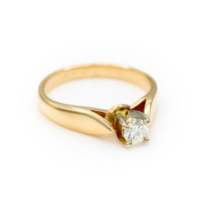14K Two-Tone Gold 0.25CT VS1 H Diamond Women's Ring [OECR1029-12]