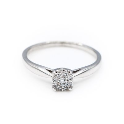 10K White Gold 0.10TW I1 to I2 G to H Diamond Women's Ring [OECR1032-12]