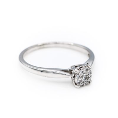 10K White Gold 0.10TW I1 to I2 G to H Diamond Women's Ring [OECR1032-12]
