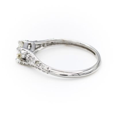 14K White Gold 0.35CT I1 to I2 I to J Diamond Women's Ring | 0.15TW Diamonds [OECR1033-12]