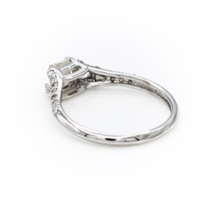 14K White Gold 0.35CT I1 to I2 I to J Diamond Women's Ring | 0.15TW Diamonds [OECR1033-12]