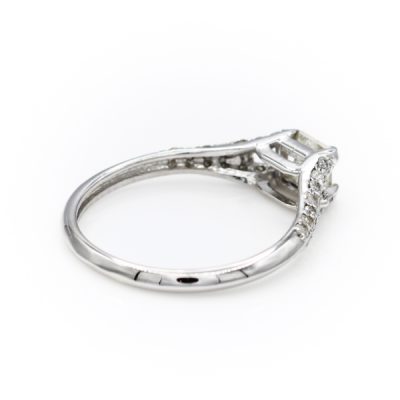 14K White Gold 0.35CT I1 to I2 I to J Diamond Women's Ring | 0.15TW Diamonds [OECR1033-12]