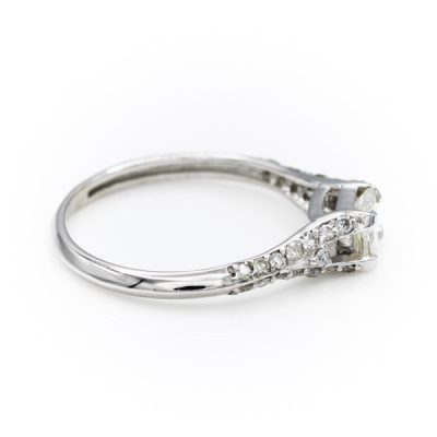14K White Gold 0.35CT I1 to I2 I to J Diamond Women's Ring | 0.15TW Diamonds [OECR1033-12]