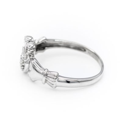 10K White Gold 0.03TW I1 to I2 Diamond Claddagh Ring [OECR1034-12]