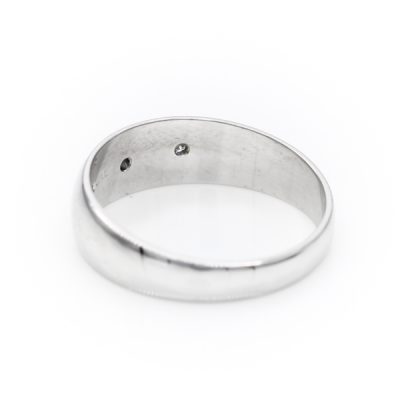 10K White Gold 0.03TW I1 Single Cut Diamond Band Ring [OECR1039-12]