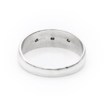 10K White Gold 0.03TW I1 Single Cut Diamond Band Ring [OECR1039-12]